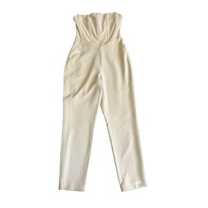 Lavish Alice Strapless Corset Jumpsuit Tan Boned Bodice US 4‎ LA-161JS33-CML